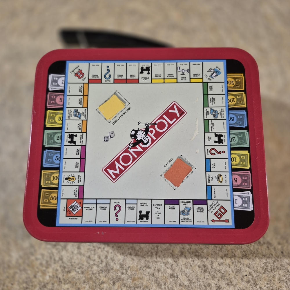 Monopoly Themed Food Storage Tin - Red